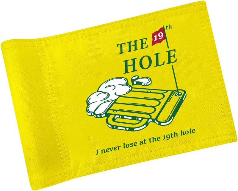 KINGTOP 19th Hole Golf Flag for Backyard Practice Putting Green, PGA Junior Standards, Double Sides 420D Nylon with Tube Insert, 6x8 Inch - Image 1